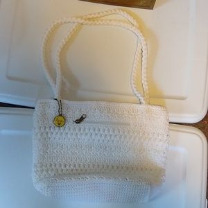 Lina White Crocheted Handbag
